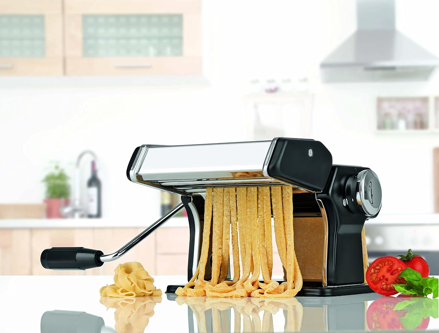 gourmetmaxx 09952 Nudelmaschine Pasta-Profi | Edelstahl | Teigroller | Nudelherstellung | Nudelkurbel — Ansicht 3
