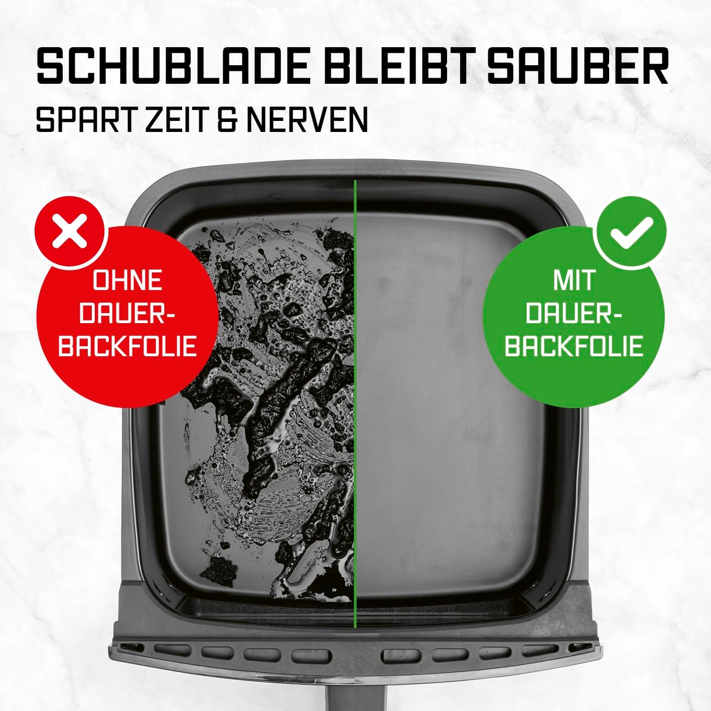 GOURMETmaxx Dauerbackfolie 2in1 für Heißluftfritteusen 4-tlg. | als Dauerbackpapier nutzbar | zuschneidbare Dauerbackmatte mit Laschen | spülmaschinenfest | auch für Unterhitze | 100x wiederverwendbar — Ansicht 4
