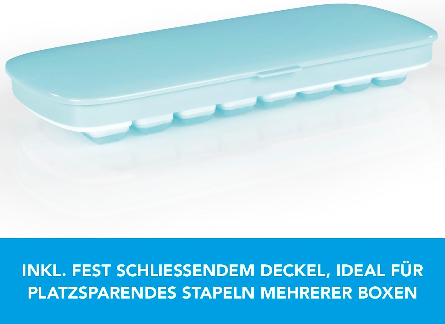 GOURMETmaxx Eiswürfelbehälter | 2-in-1 Funktion Maker-Form & Aufbewahrungsbox | Inkl. Schaufel & Ausstechgitter für bequemes/einfaches Entnehmen | Verschließbar & Stapelbar [BPA-frei] — Ansicht 4