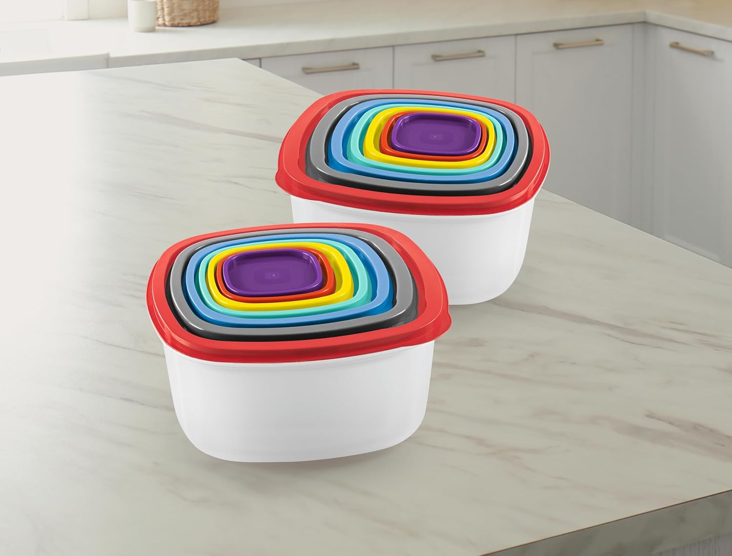 GOURMETmaxx Frischhaltedosen 28-tlg. Set | mehrfarbig inklusive Deckel | stapelbar, gefrier- & spülmaschinengeeignet — Ansicht 5