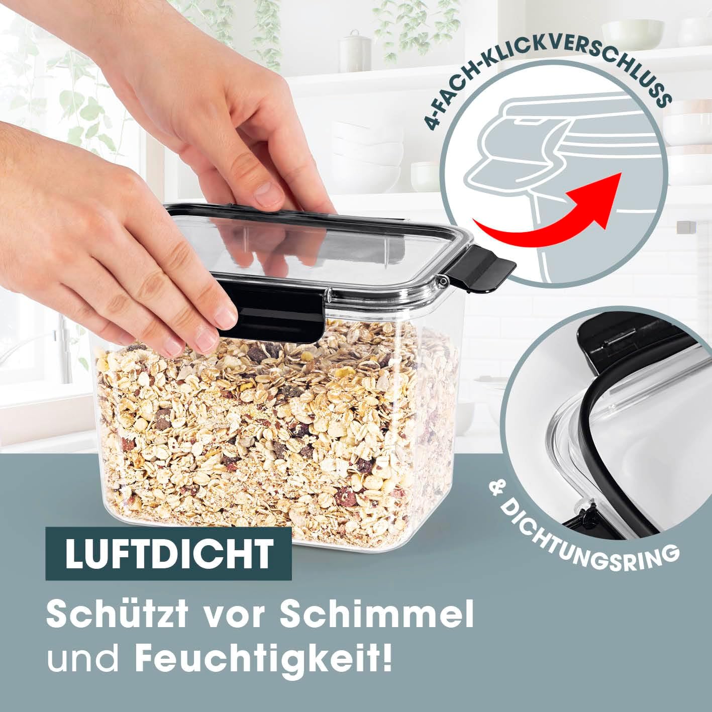 GOURMETmaxx Frischhaltedosen in verschiedenen Größen 5er-Set | Tropfsicher, langlebig und perfekt für jedes Lebensmittel | Geeignet für den Gefrierschrank und die Spülmaschine — Ansicht 3