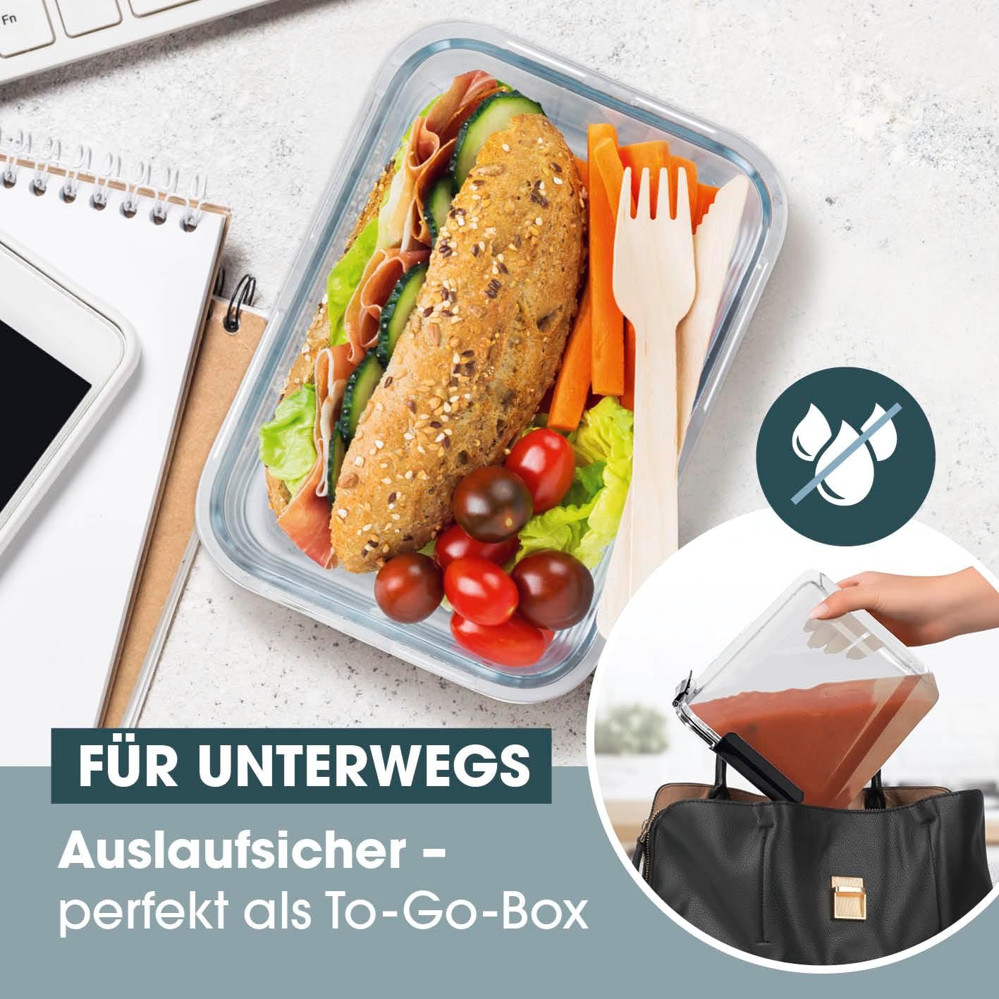GOURMETmaxx Frischhaltedosen in verschiedenen Größen 5er-Set | Tropfsicher, langlebig und perfekt für jedes Lebensmittel | Geeignet für den Gefrierschrank und die Spülmaschine — Ansicht 5