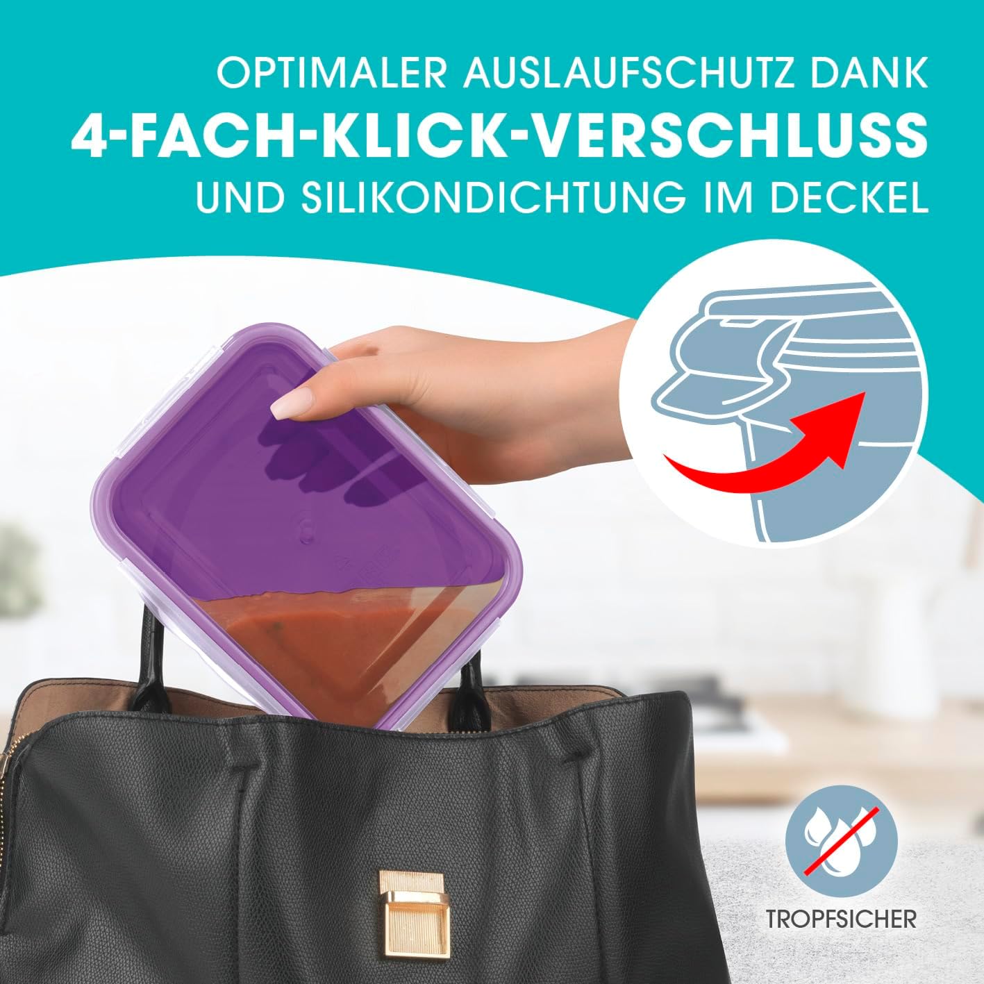 GOURMETmaxx Frischhaltedosen klick-it 18er Set | BPA-freie Vorratsdosen Spülmaschinen-, Mikrowellen-, und Gefriergeeignet | Luftdicht & Auslaufsicher & Stapelbar | Lebensmittelbehälter klein bis groß — Ansicht 4