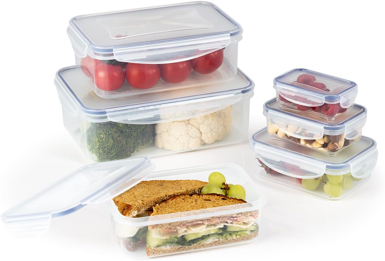 GOURMETmaxx Frischhaltedosen Klick-it | 6-teiliges Set (120–2500 ml) | Mikrowellen- & Gefrierschrankgeeignet | Auslaufsicher mit 4-fach-Klick-Verschluss | Stapelbar & Spülmaschinenfest — Ansicht 3