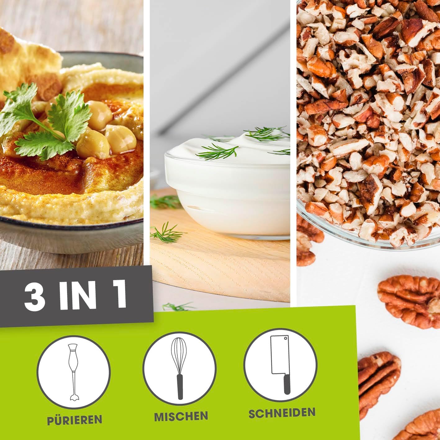 GOURMETmaxx Gemüseschneider | 1 Zwiebelschneider – 2 getrennte Behälter à 250 ml | Zerkleinerer mit Zugmechanismus | 2in1 Zwiebel Zerkleinerer & Multizerkleinerer für Gemüse & Co. — Ansicht 3