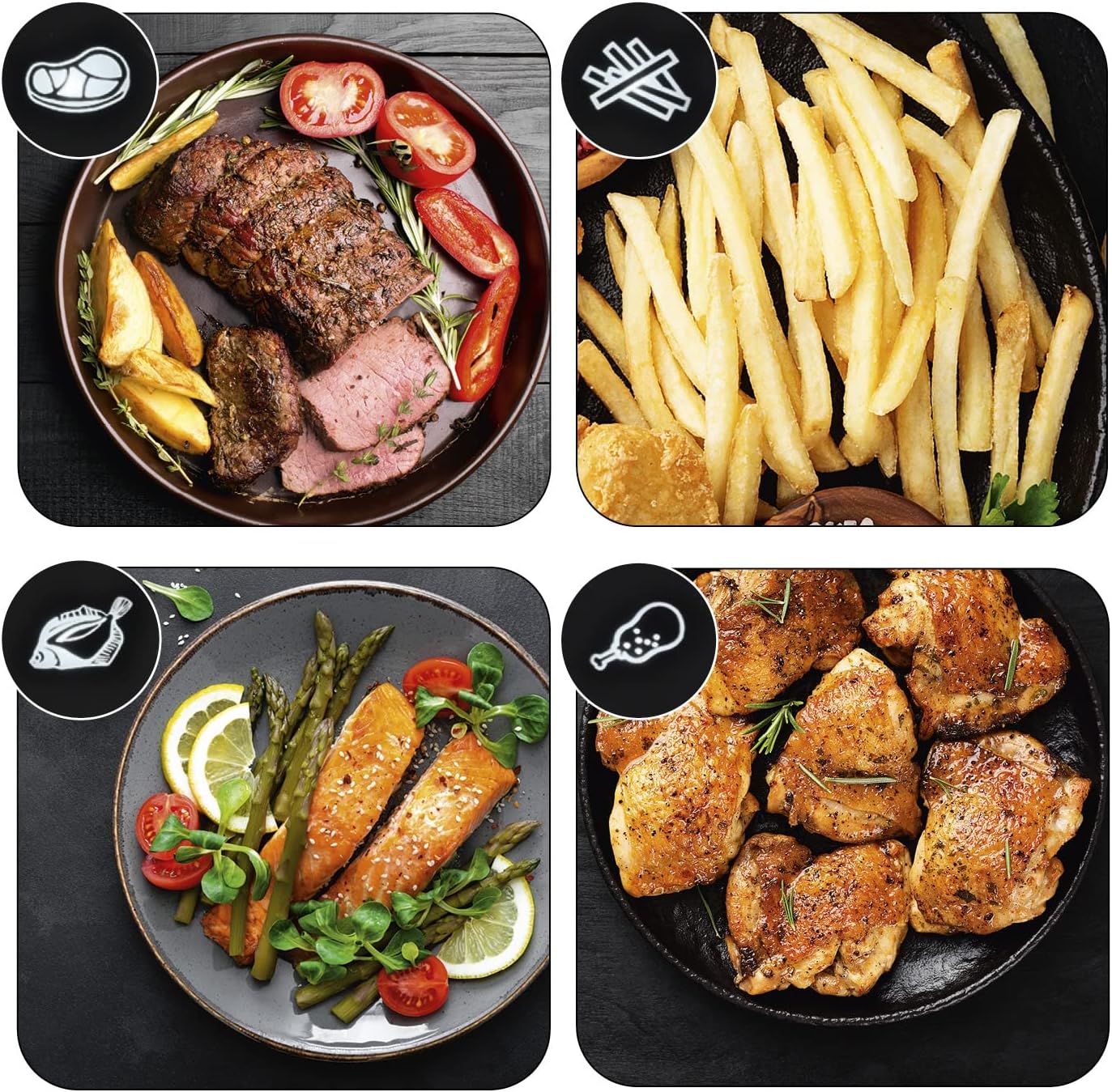 GOURMETmaxx Heißluft-Fritteuse Digital | 60 Min Timerfunktion und automatische Abschaltung | Fett- und geruchsarme Zubereitung mit 6 Programmen | 3 Liter Fassungsvermögen [schwarz]... — Ansicht 3