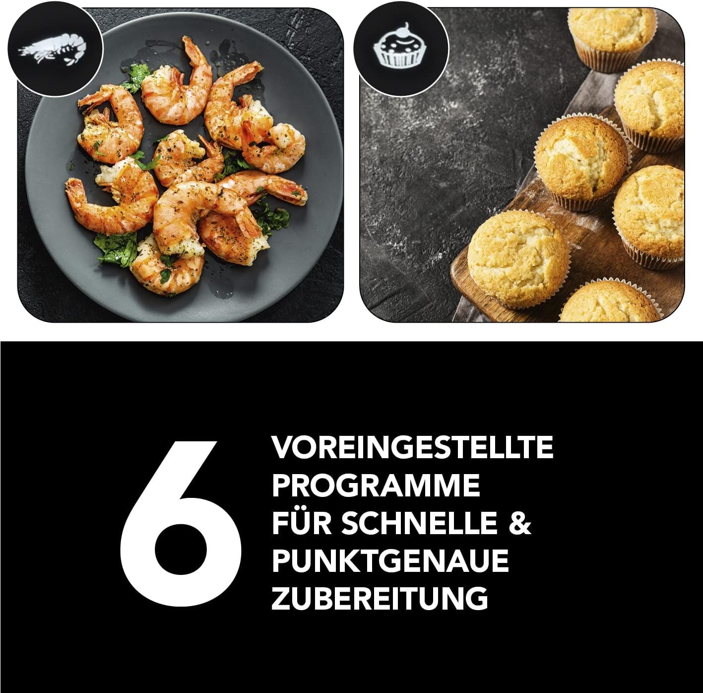 GOURMETmaxx Heißluft-Fritteuse Digital | 60 Min Timerfunktion und automatische Abschaltung | Fett- und geruchsarme Zubereitung mit 6 Programmen | 3 Liter Fassungsvermögen [schwarz]... — Ansicht 4