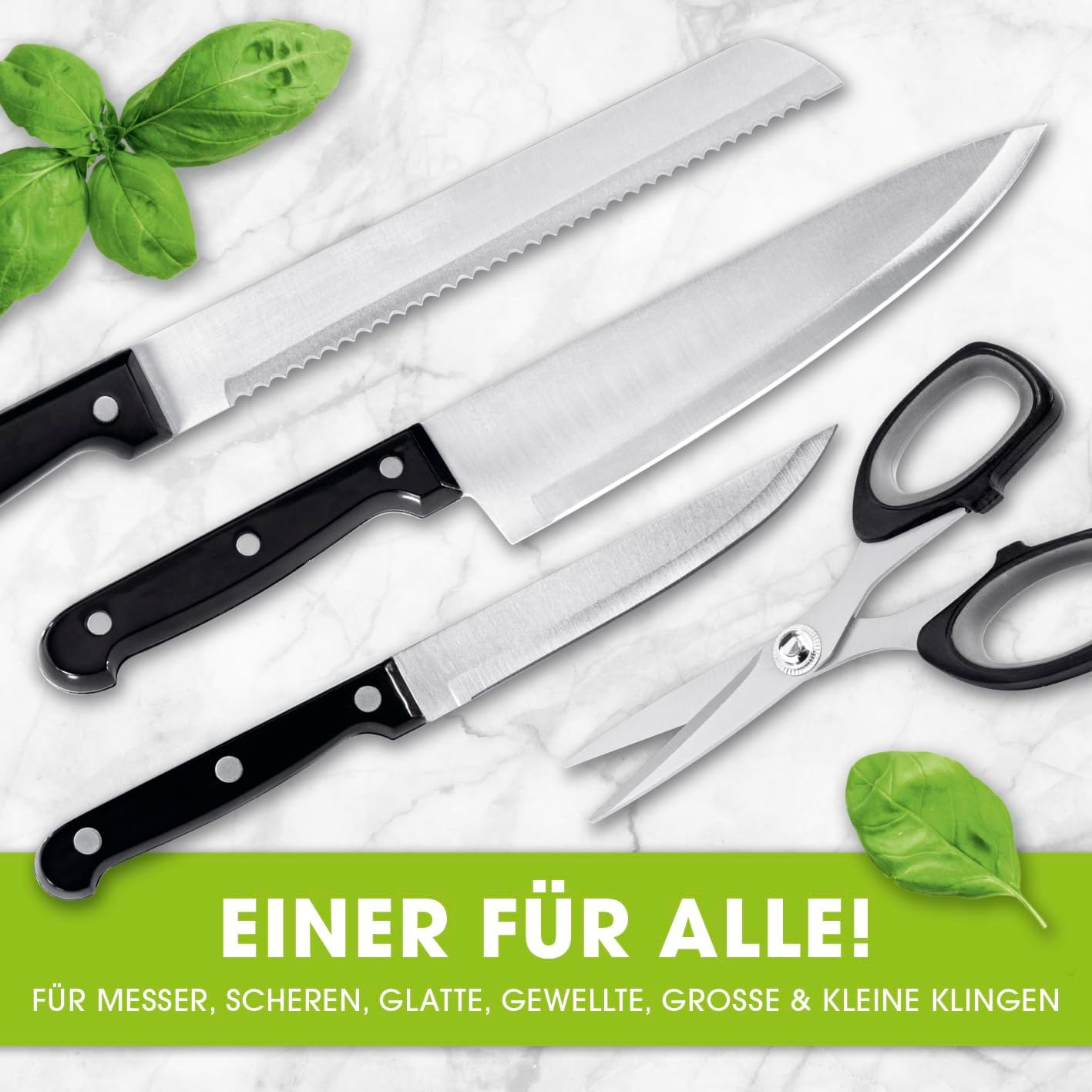 GOURMETmaxx Messerschärfer/Messerschleifer für alle Messer & Scheren | Schleifgerät mit Wolfram-Klingen für ideales Ergebnis | Kompaktes Design & manuelle Bedienung | Mit Polierstab [Schleifblock] — Ansicht 2