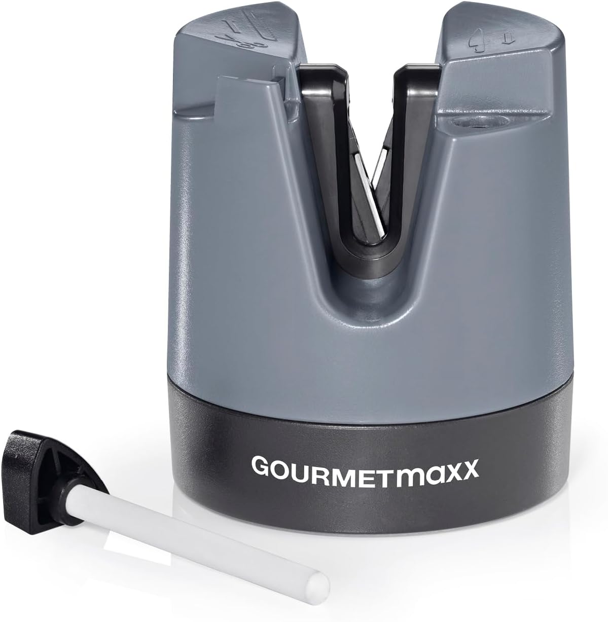 GOURMETmaxx Messerschärfer/Messerschleifer für alle Messer & Scheren | Schleifgerät mit Wolfram-Klingen für ideales Ergebnis | Kompaktes Design & manuelle Bedienung | Mit Polierstab [Schleifblock]