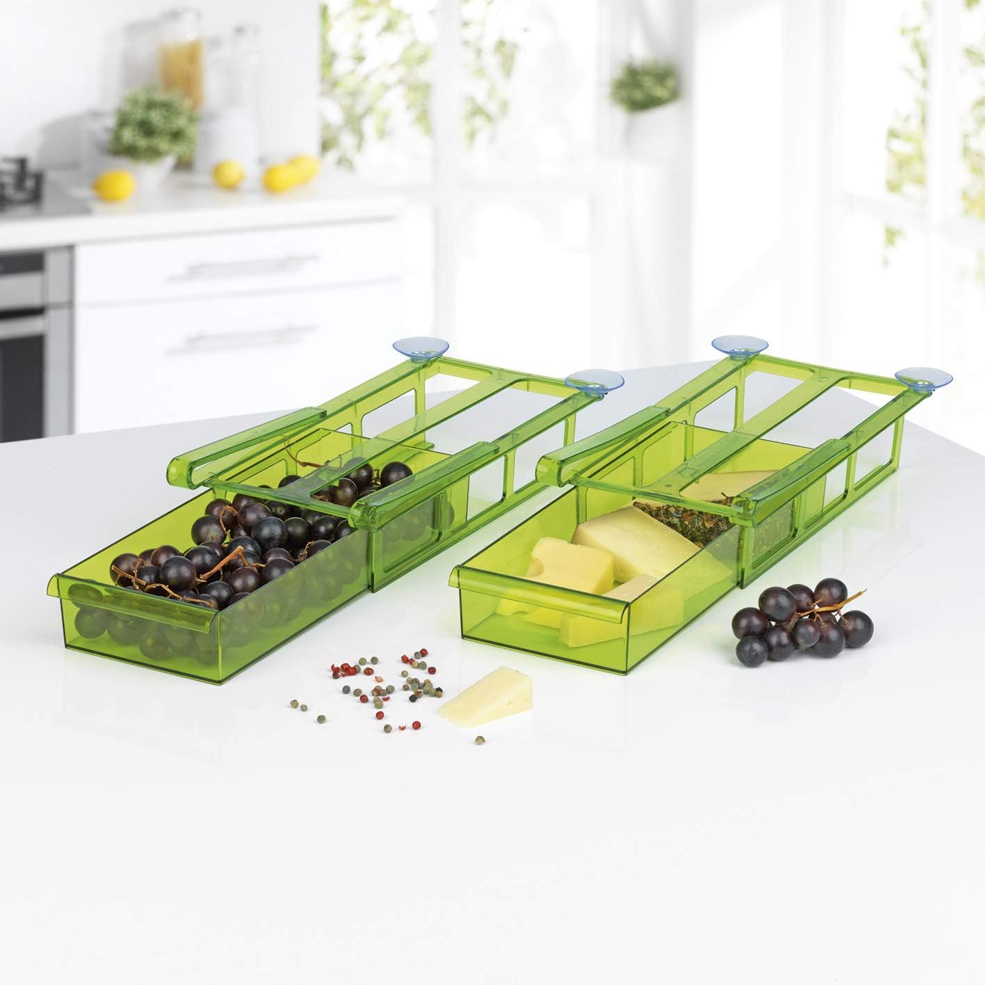 GOURMETmaxx Neu in XXL Klemm-Schublade für Kühlschrank 2er-Set 31cm — Ansicht 2