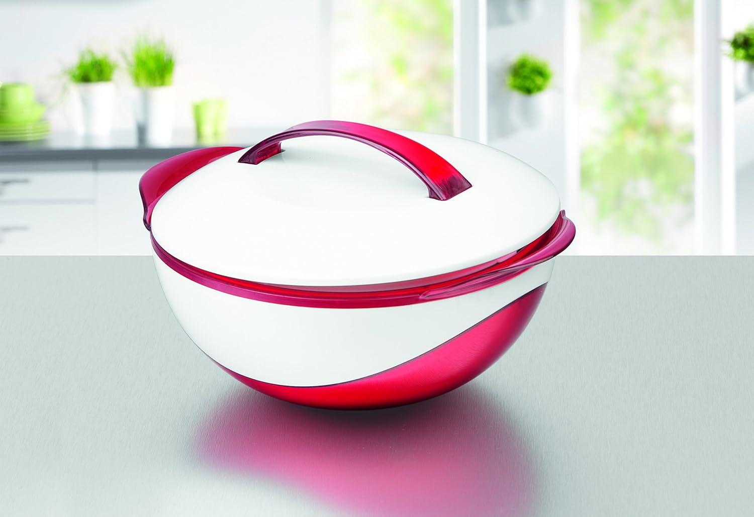 GOURMETmaxx, Plastik Edelstahl, rot/weiß, 21x11x20 cm — Ansicht 3