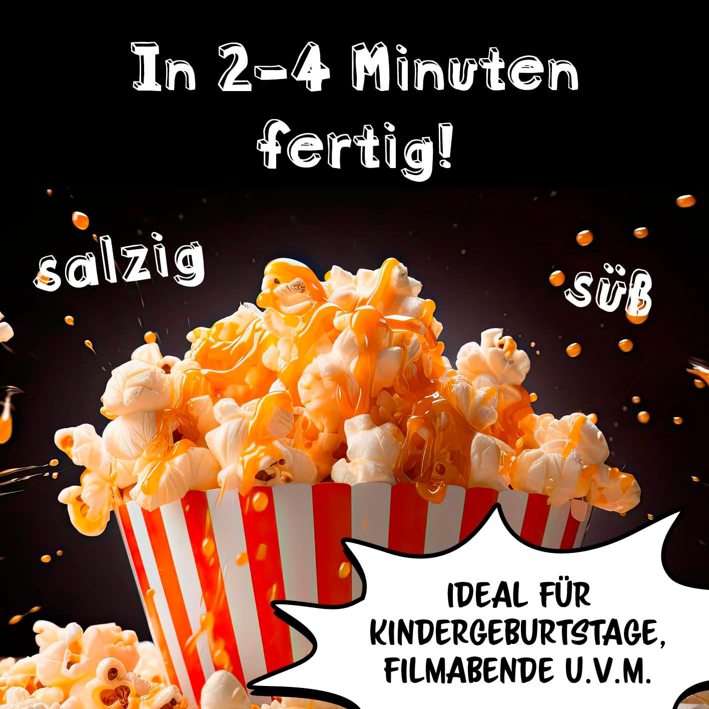 GOURMETmaxx Popcorn-Maschine | Popcorn-Maker | Retro-Design | Heiße Luftzirkulation | Zubereitung ohne Öl | Fertig in 1-2 Minuten | Ideal für Kindergeburtstage, Filmabende u.v.m. | 1000 W [Rot] — Ansicht 4