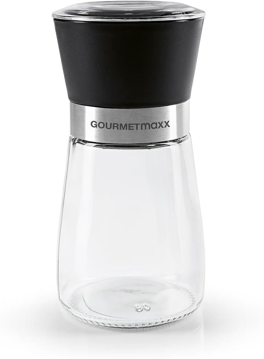 GOURMETmaxx Salz- & Pfeffermühlen 2er-Set | Gewürzmühlen mit stufenlos einstellbarem Keramikmahlwerk | Leichtes mahlen von Gewürzen & Kräutern | Je 180ml Füllvolumen | Einfache Reinigung & Befüllung — Ansicht 2
