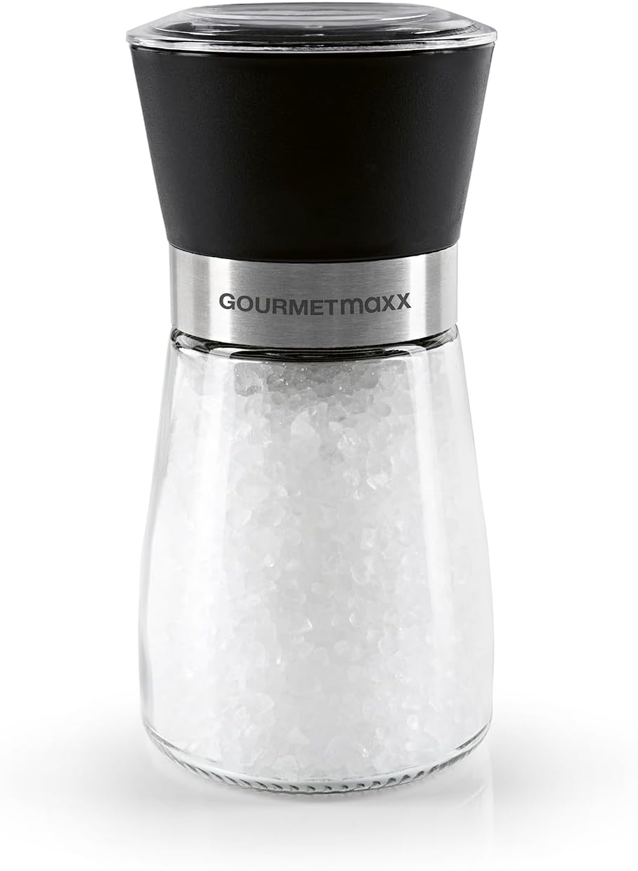 GOURMETmaxx Salz- & Pfeffermühlen 2er-Set | Gewürzmühlen mit stufenlos einstellbarem Keramikmahlwerk | Leichtes mahlen von Gewürzen & Kräutern | Je 180ml Füllvolumen | Einfache Reinigung & Befüllung — Ansicht 3