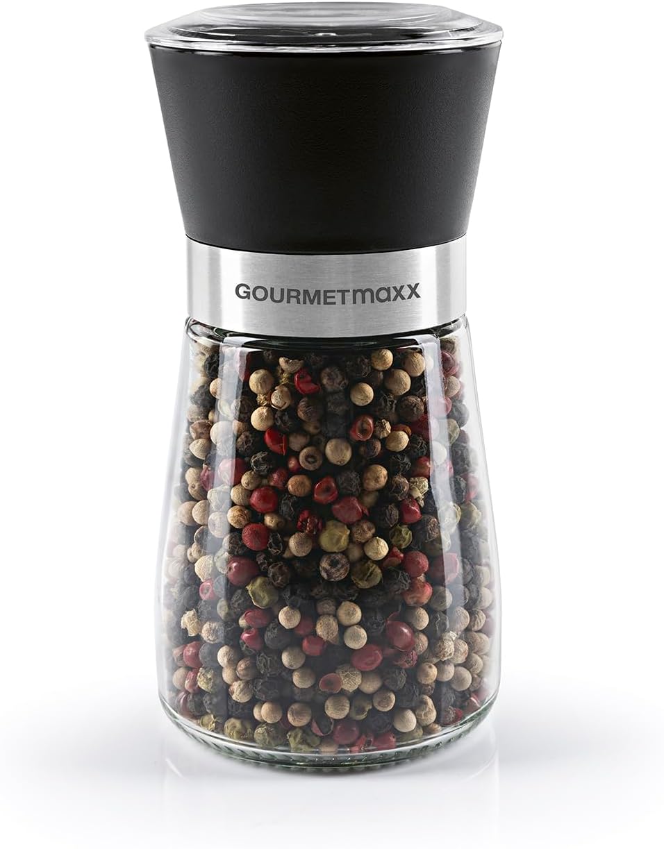 GOURMETmaxx Salz- & Pfeffermühlen 2er-Set | Gewürzmühlen mit stufenlos einstellbarem Keramikmahlwerk | Leichtes mahlen von Gewürzen & Kräutern | Je 180ml Füllvolumen | Einfache Reinigung & Befüllung — Ansicht 4