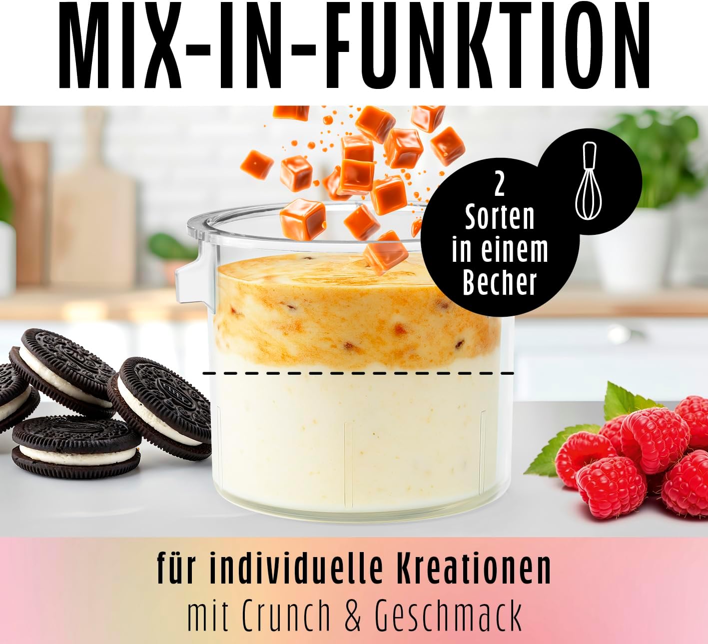 GOURMETmaxx SmoothUp Touch Eismaschine 700 Watt | Eismaschine 9 Programme + Mix-in-Funktion | Eiscreme-Maschine - Slushies & Eiscreme selber machen | Speiseeisbereiter LED Display, 2 Becher inklusive — Ansicht 4