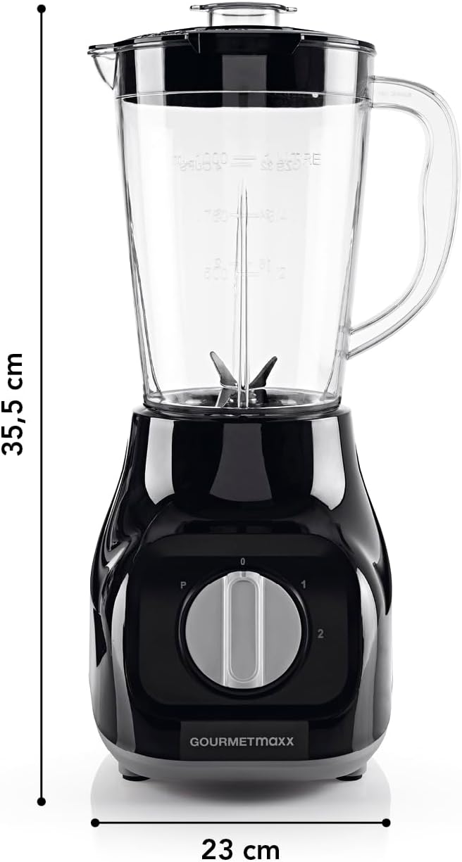 GOURMETmaxx Standmixer mit 4 Edelstahlklingen, 2 Geschwindigkeiten & Pulse-Funktion I Mixbehälter geeignet für die Spülmaschine & BPA-frei I Für Smoothies, Shakes, Cocktails & Dips [22.000 U/min] — Ansicht 5