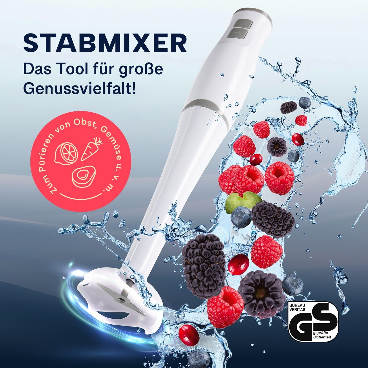GOURMETmaxx Standmixer & Smoothie Maker - mit stabilen Edelstahlklingen | Elektrischer Blender mit 700 ml Mixbehälter & abnehmbaren Mixaufsatz | Kompaktes Design mit rutschfesten Handgriffen [400 W] — Ansicht 3
