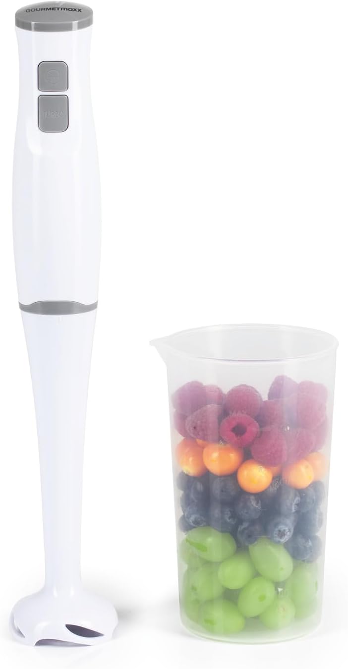 GOURMETmaxx Standmixer & Smoothie Maker - mit stabilen Edelstahlklingen | Elektrischer Blender mit 700 ml Mixbehälter & abnehmbaren Mixaufsatz | Kompaktes Design mit rutschfesten Handgriffen [400 W]