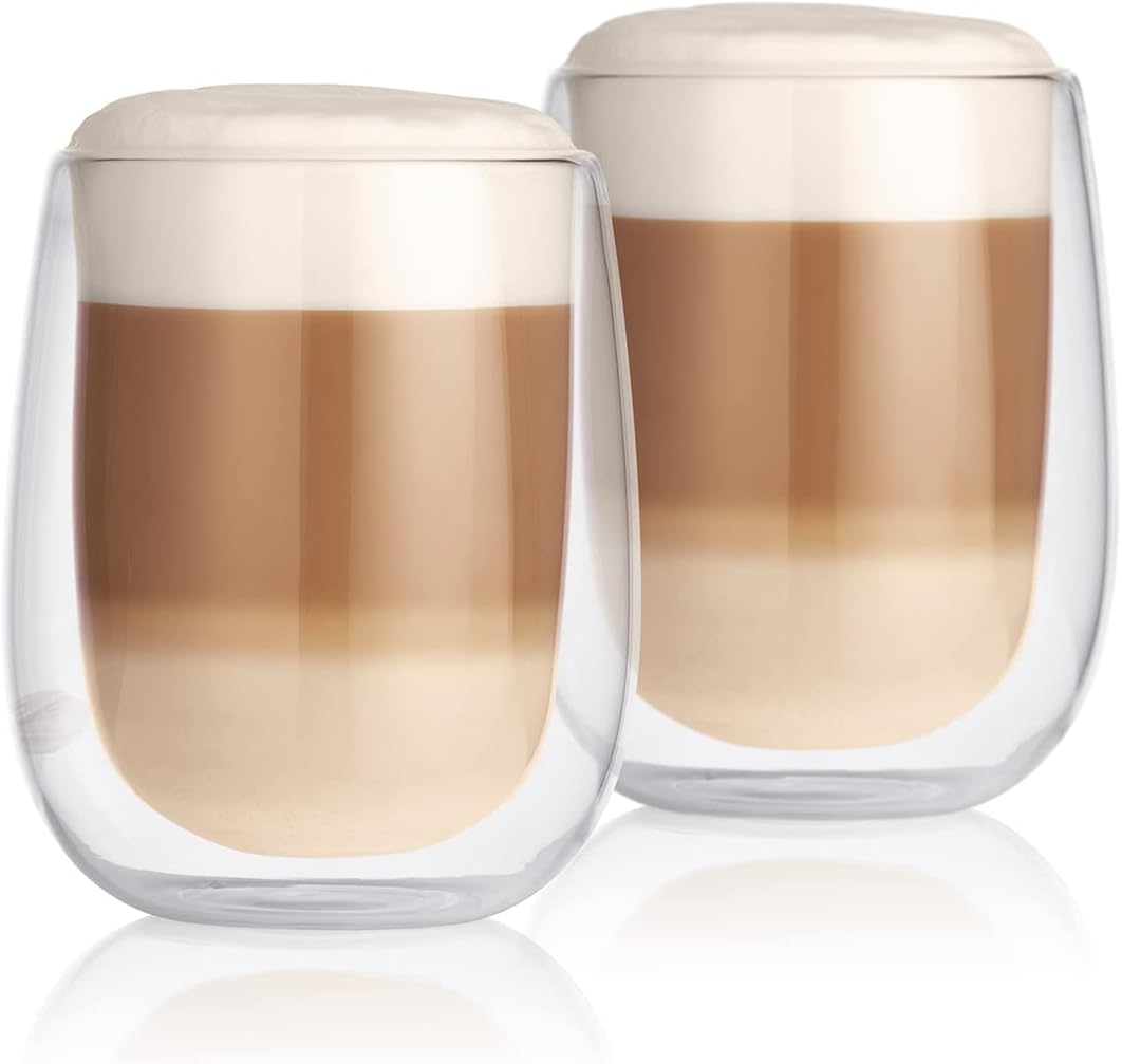 GOURMETmaxx Thermogläser Kaffee-Spezialitäten 2er-Set Latte Macchiato | Wärmeisolierend: für warme & kalte Getränke geeignet, ca.350 ml Füllmenge | Einfaches Handling [Borosilikatglas] — Ansicht 2