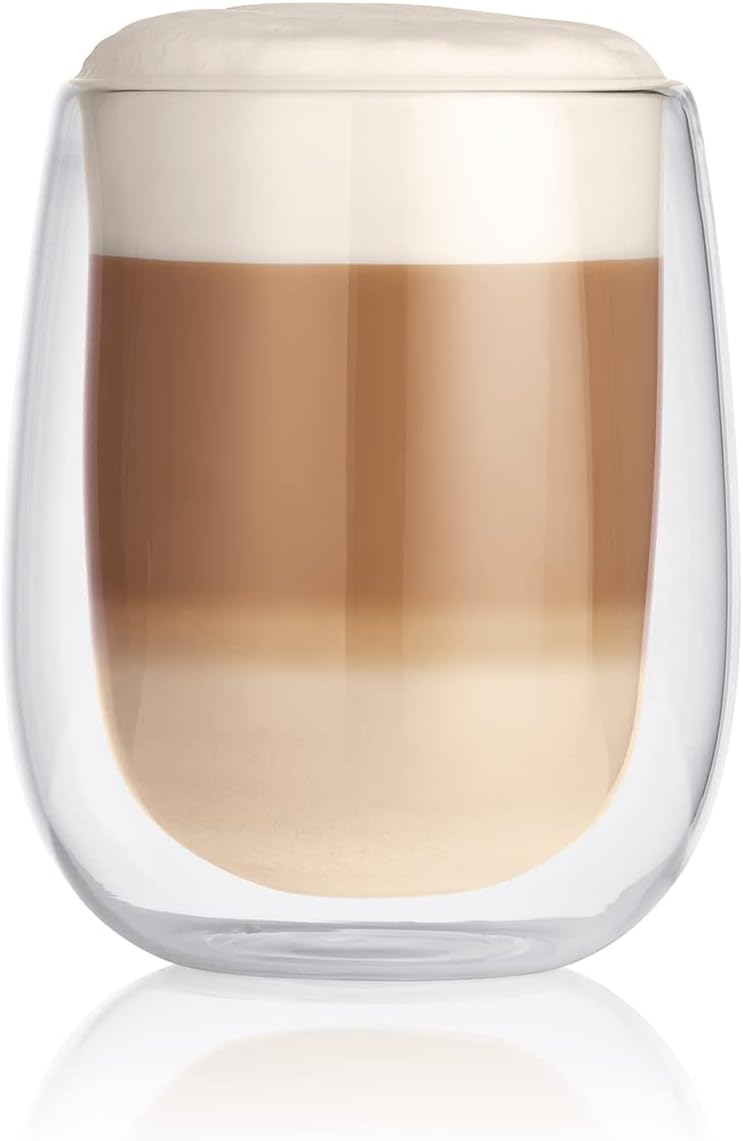 GOURMETmaxx Thermogläser Kaffee-Spezialitäten 2er-Set Latte Macchiato | Wärmeisolierend: für warme & kalte Getränke geeignet, ca.350 ml Füllmenge | Einfaches Handling [Borosilikatglas] — Ansicht 5