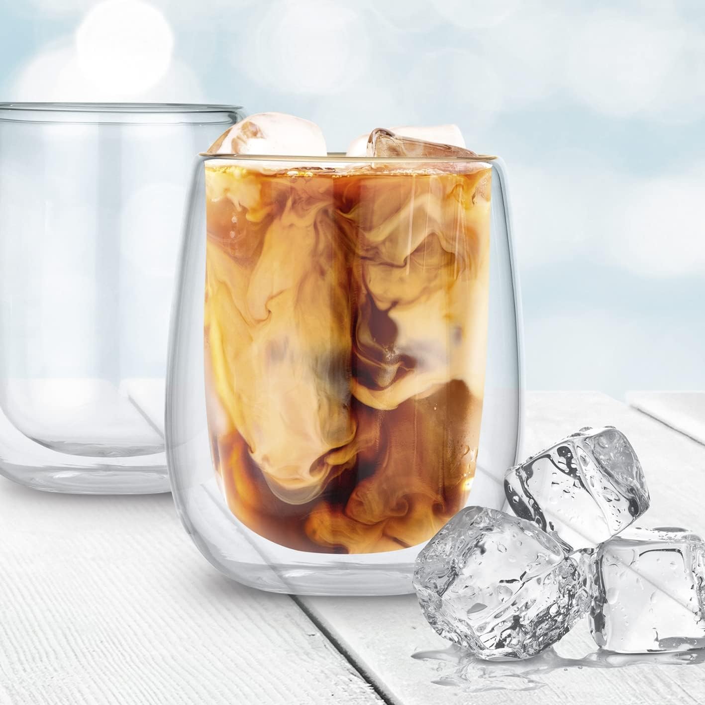 GOURMETmaxx Thermogläser Kaffee-Spezialitäten 2er-Set Latte Macchiato | Wärmeisolierend: für warme & kalte Getränke geeignet, ca.350 ml Füllmenge | Einfaches Handling [Borosilikatglas] — Ansicht 6