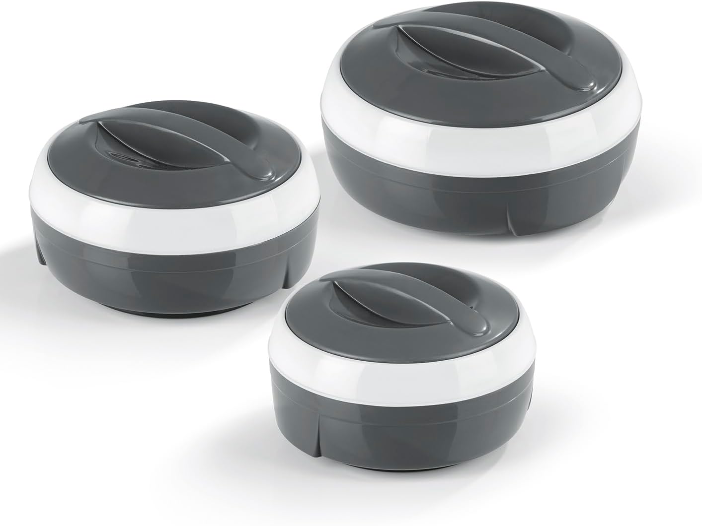 GOURMETmaxx Thermoschüsseln 3er-Set mit Edelstahleinsatz | Doppelwandig isolierte Warmhalte- & Kühlschüsseln | hält bis zu 4 Std. warm oder kalt | 550 ml, 800 ml & 1300 ml | spülmaschinengeeignet — Ansicht 3