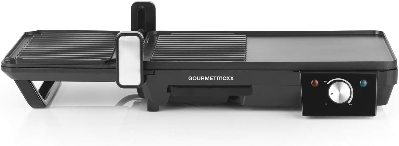 GOURMETmaxx Tischgrill elektrisch - Multifunktional | Kontaktgrill und Tischgrill in Einem, Antihaftbeschichtet | Stufenlose Temperatureinstellung [ 2000 Watt ] — Ansicht 2