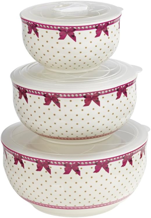 GOURMETmaxx TV Top Ventes 04207 Maxxcuisine Salatschüsseln, Deko-Motive Porzellan weiß