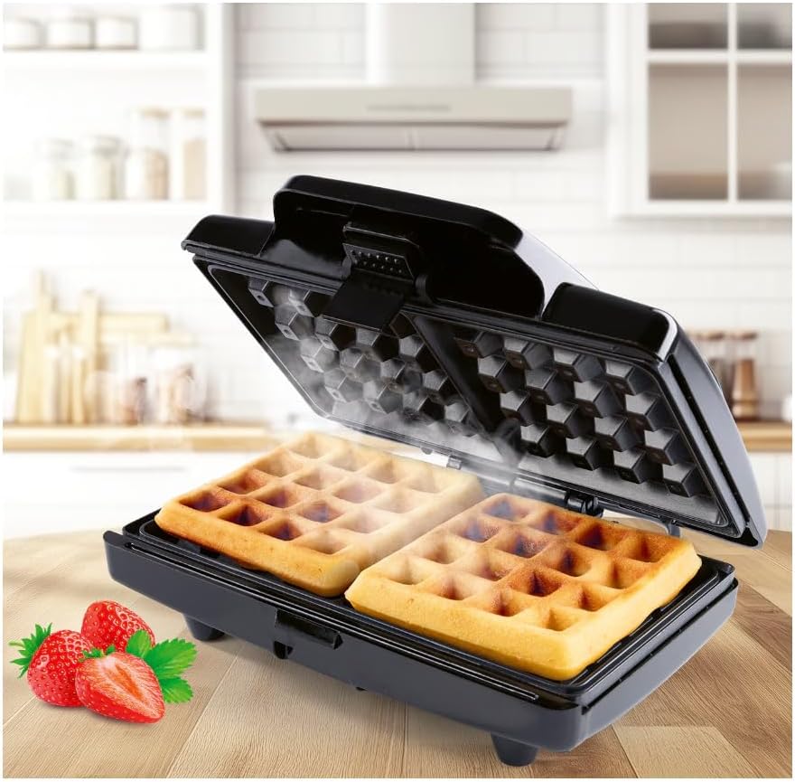 GOURMETmaxx Waffeleisen Belgische Waffeln 750W schwarz inkl. Kontrollleuchten — Ansicht 6