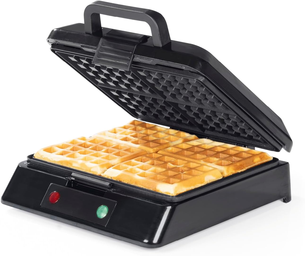 GOURMETmaxx Waffeleisen für 4 Belgische Waffeln | Waffelautomat mit Antihaftbeschichtung, stufenlos einstellbarer Bräunungsgrad und Kontrollleuchte | Duftende belgische Waffeln ganz einfach zubereitet