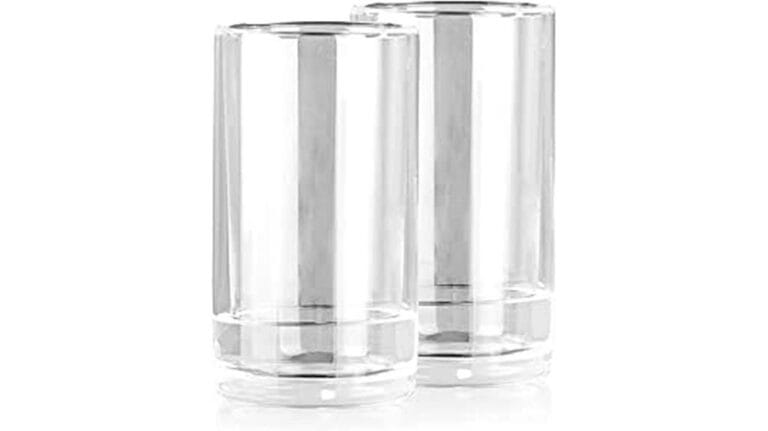 Vor weißem Hintergrund stehen zwei klare, leere GOURMETmaxx-Gläser nebeneinander und sind bereit für einen Glas Selbstkühlend-Test.